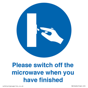 Please switch off the microwave when you have finished